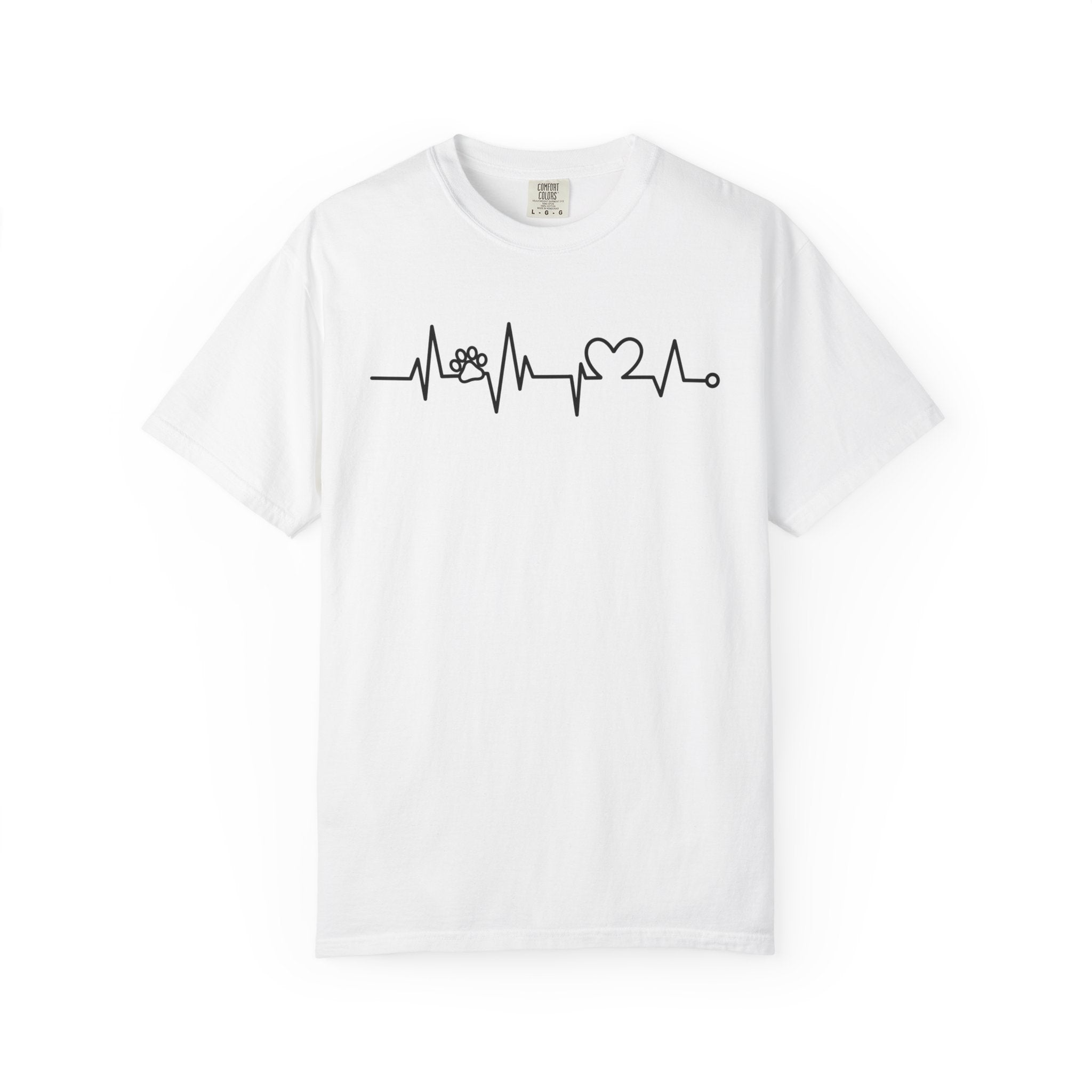 Heartbeat Dog Lover T-Shirt – Cute Paw & Love Line Graphic Tee | Gift for Dog Moms & Pet Lovers